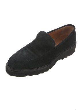Aquatalia Black Suede Slip-On Loafers